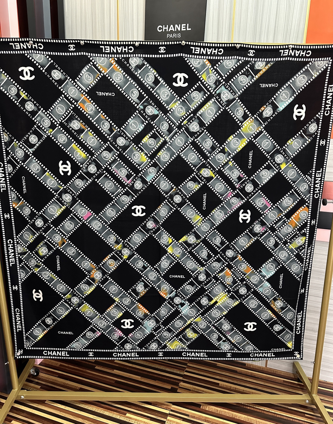 [TOP] CHANEL CC Scarf 140x140cm - Black - 711 Luxury