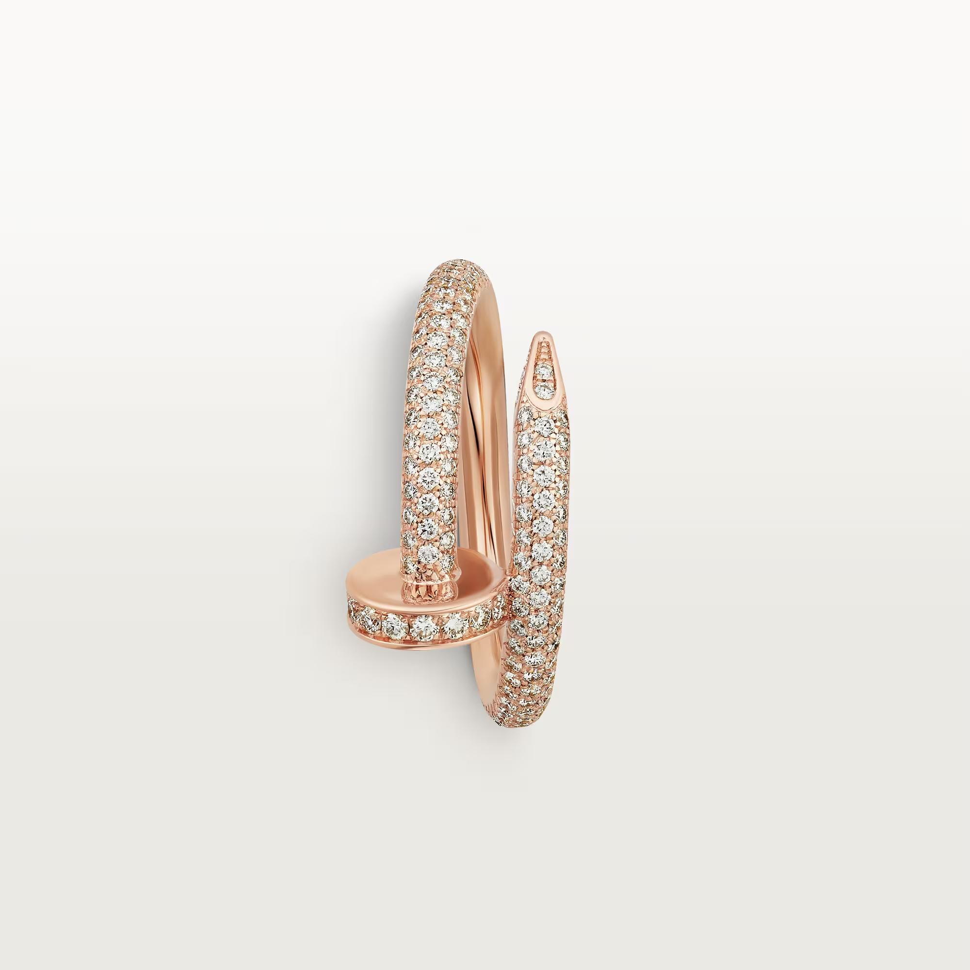 Carty Nails Solo Trace Ring,  Rose  Gold ,Classic Model, Paved