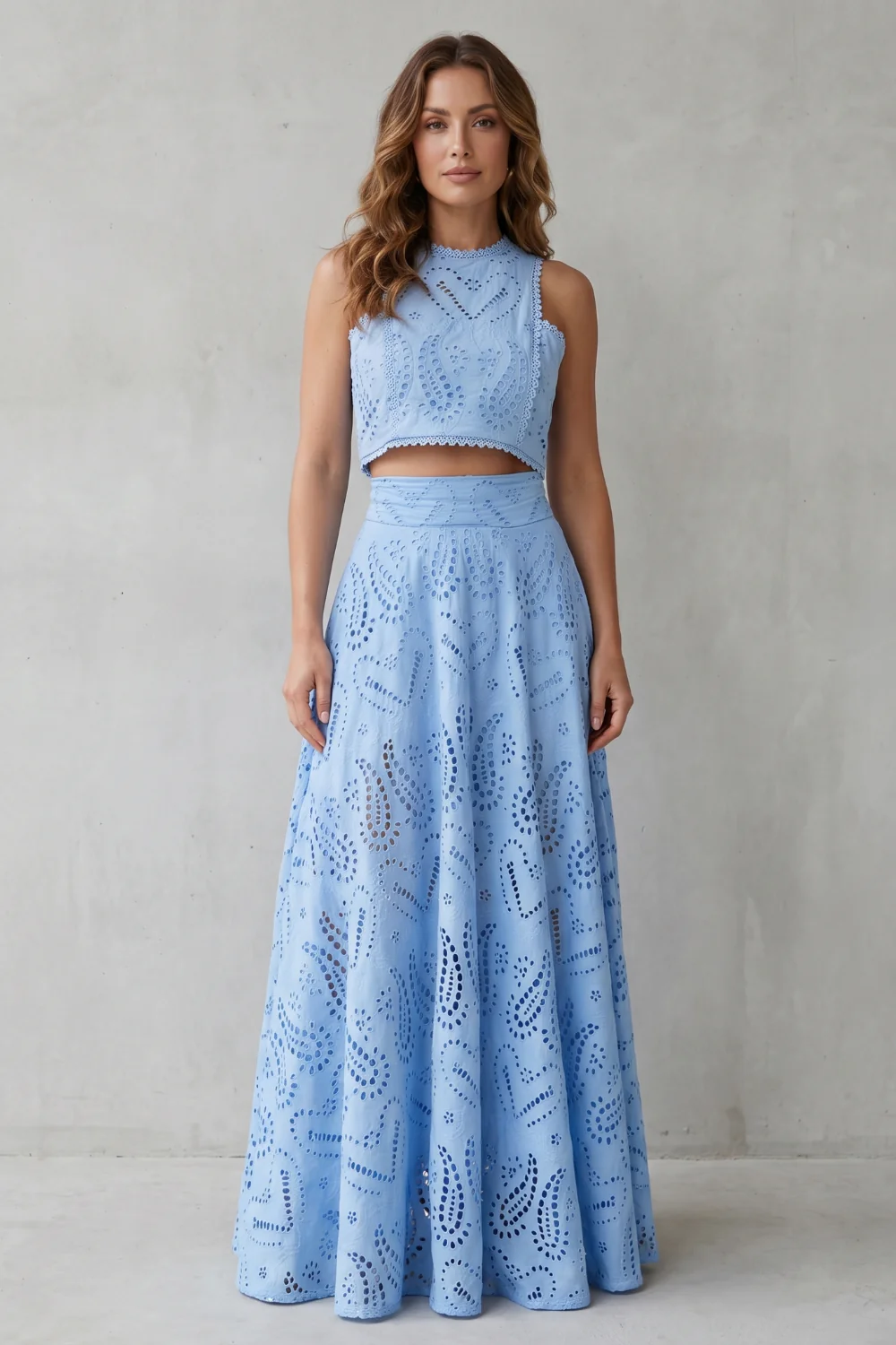 Parivelle – Embroidered lace elegance – Skirt set