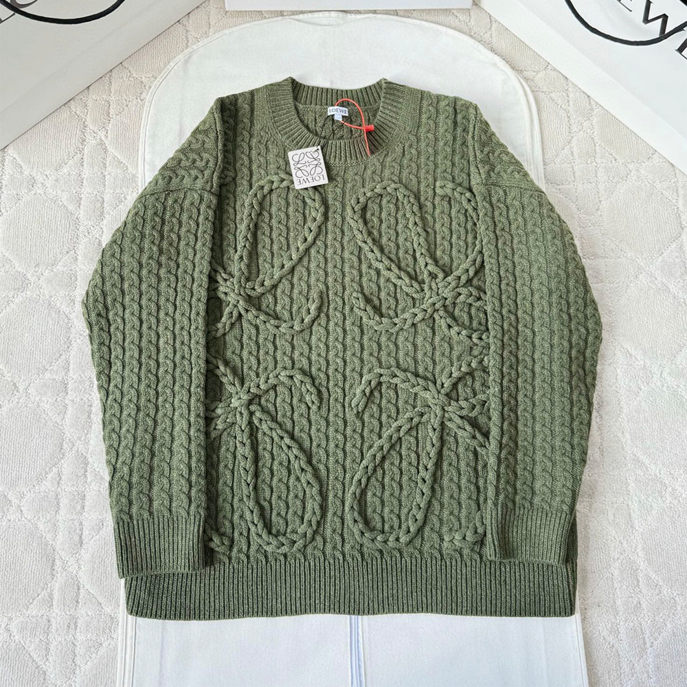 Loewe Bag Loewe Anagram Twist Knitted Sweater #394425 | Nigo Office