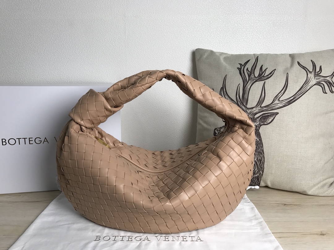 [TOP] Bottega Veneta BV Lambskin Jodie Hobo Bag 48x40x16cm - Apricot - 711 Luxury