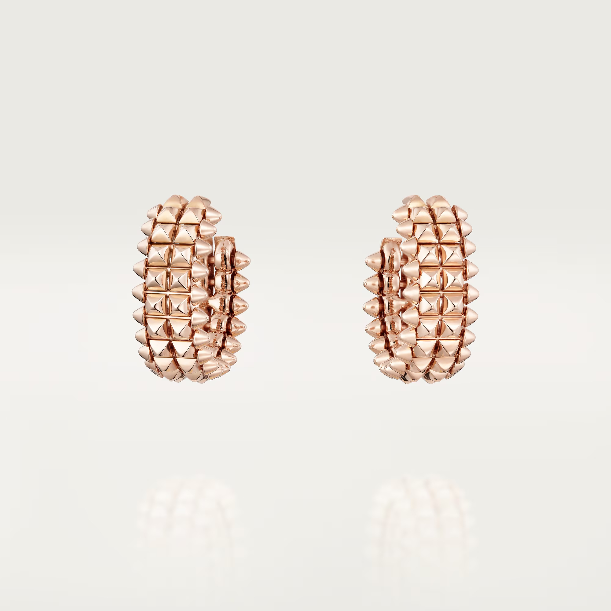 Carty Bullet Earrings, Rose Gold, Double Row