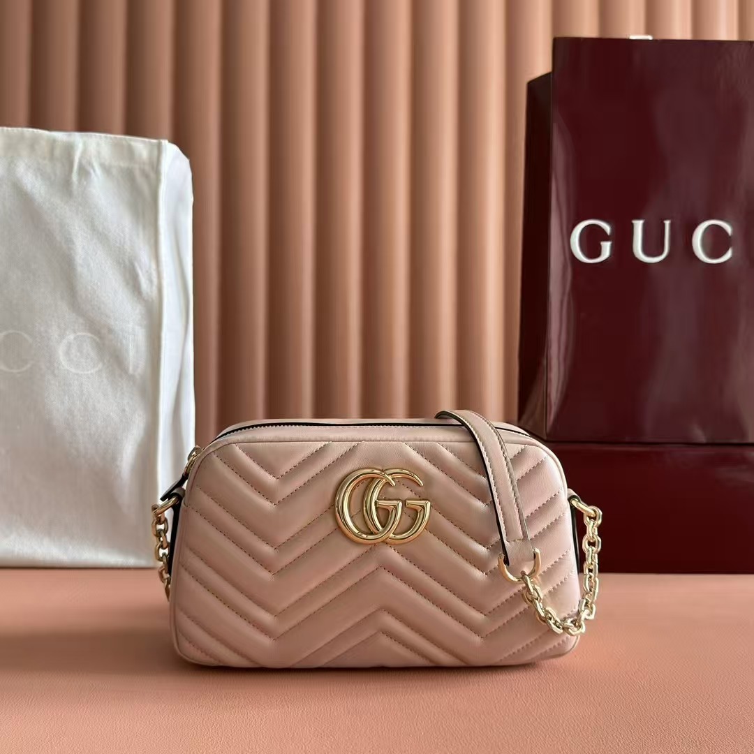 [TOP] GUCCI GG Marmont Bag 24-15-8 cm - Pink - 711 Luxury