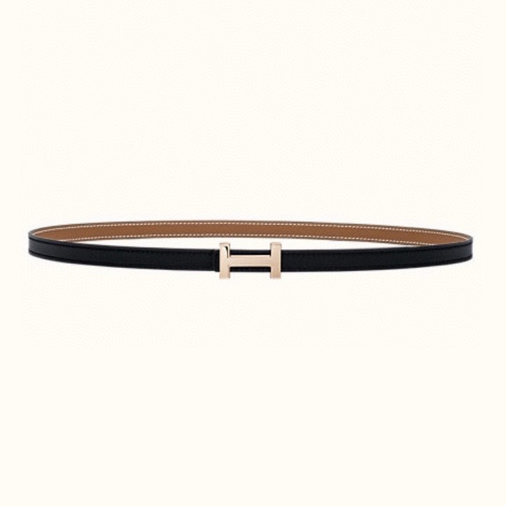 [TOP] HERMES Focus Calfskin Belt 13mm - Brown and Black - 711 Luxury
