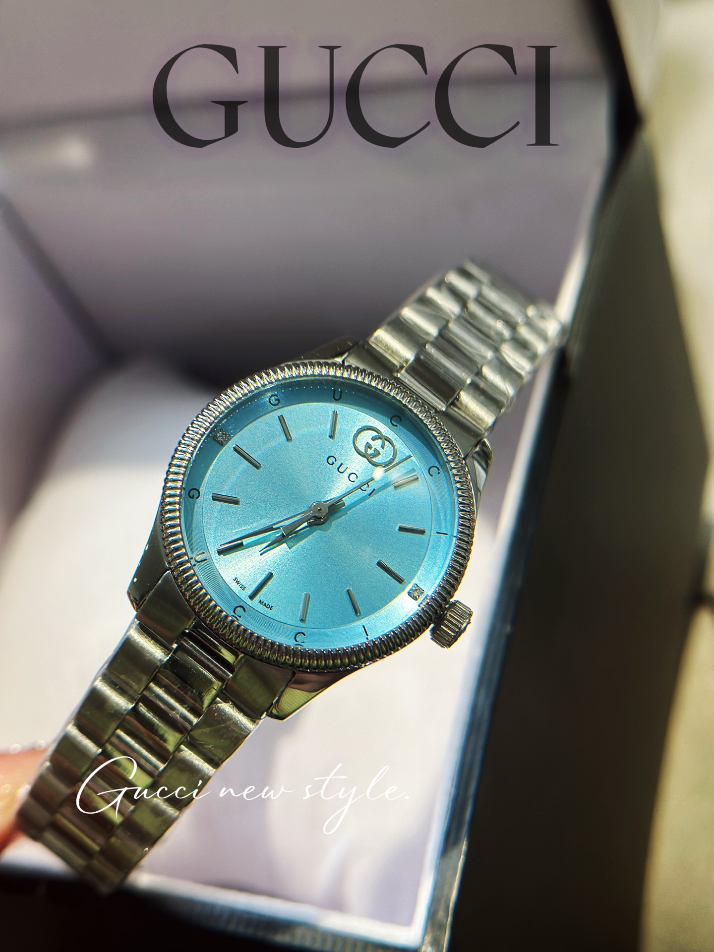 [TOP] GUCCI G-TIMELESS Watch 29mm - Silver and Blue - 711 Luxury