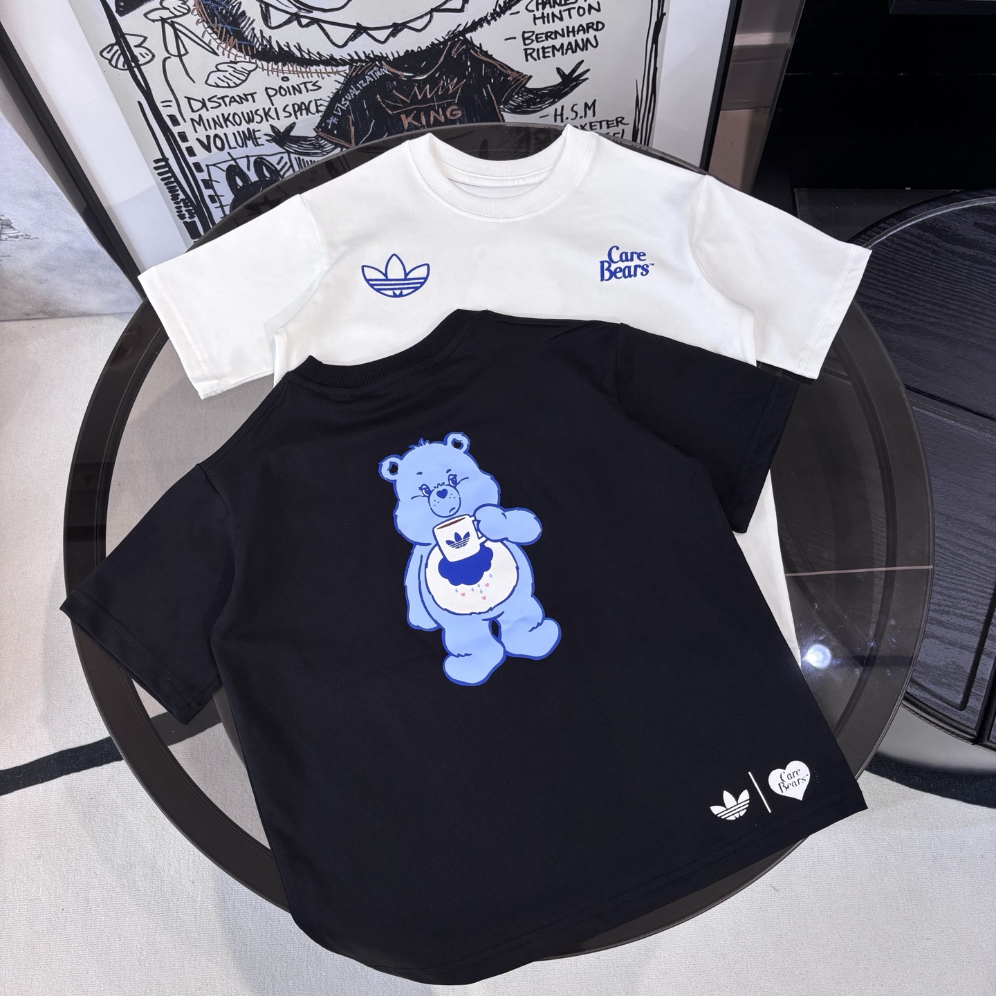 Adidas Unisex Kids Care Bears Co-Branded Short Sleeve T-Shirt 2 Colors Black & White Boys Girls Sizes 100-160