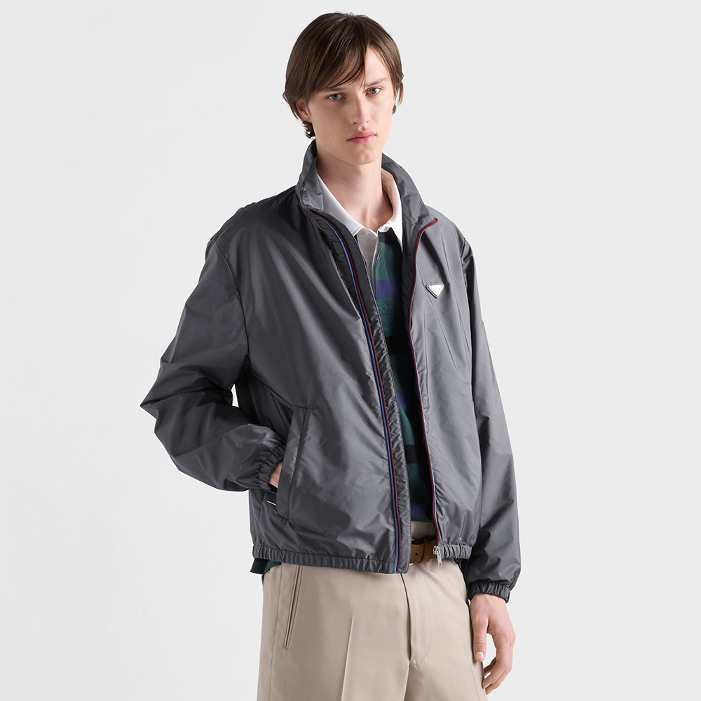 PRADA Iron Gray light Blue Re-nylon Jacket #381474