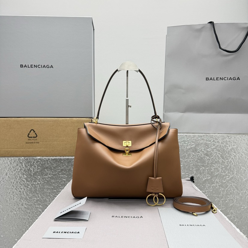 [TOP] BALENCIAGA Rodeo Bag 35x23x11cm - Brown & GHW - 711 Luxury