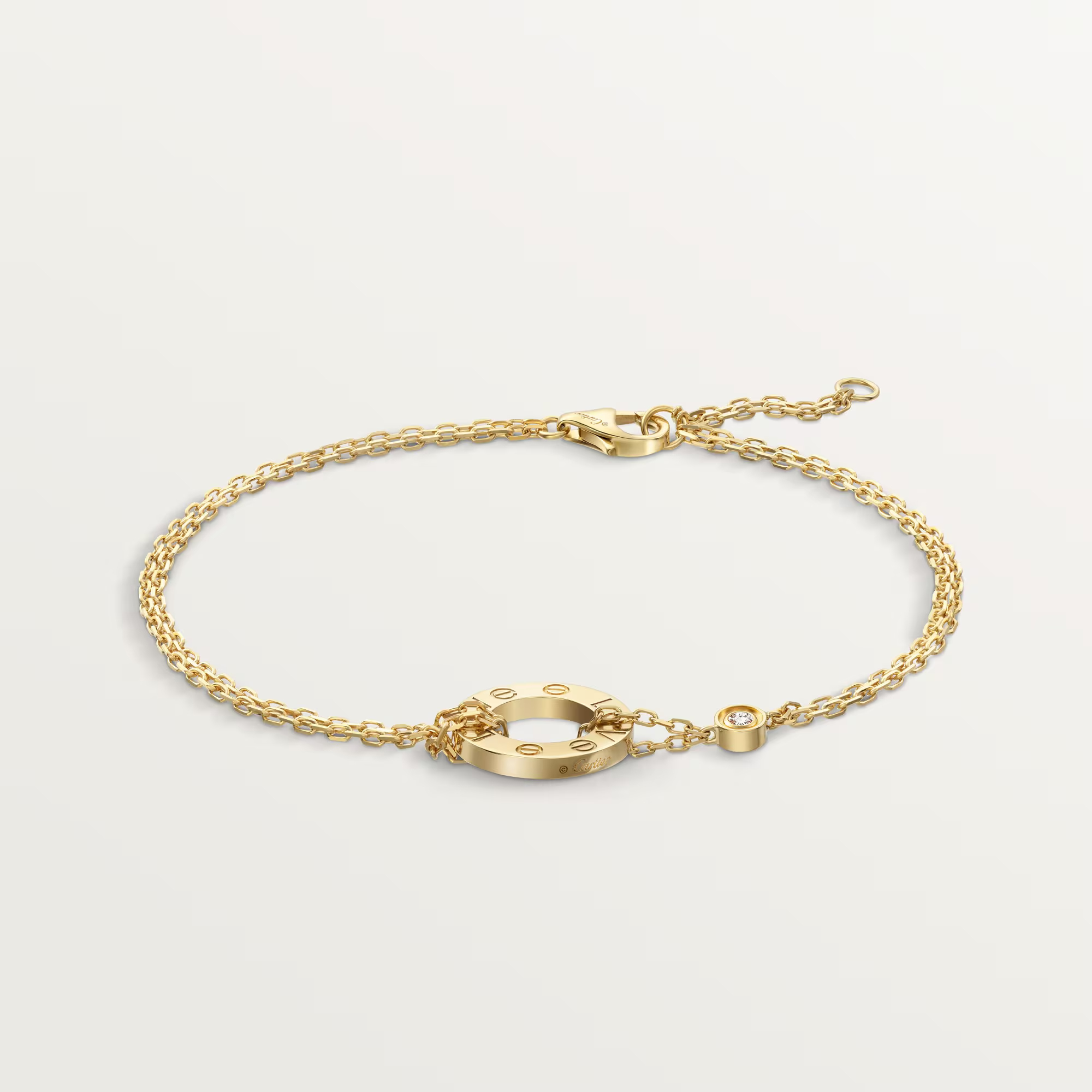 Carty Love Luna Loop Bracelet, Yellow Gold, 2 Moissanite