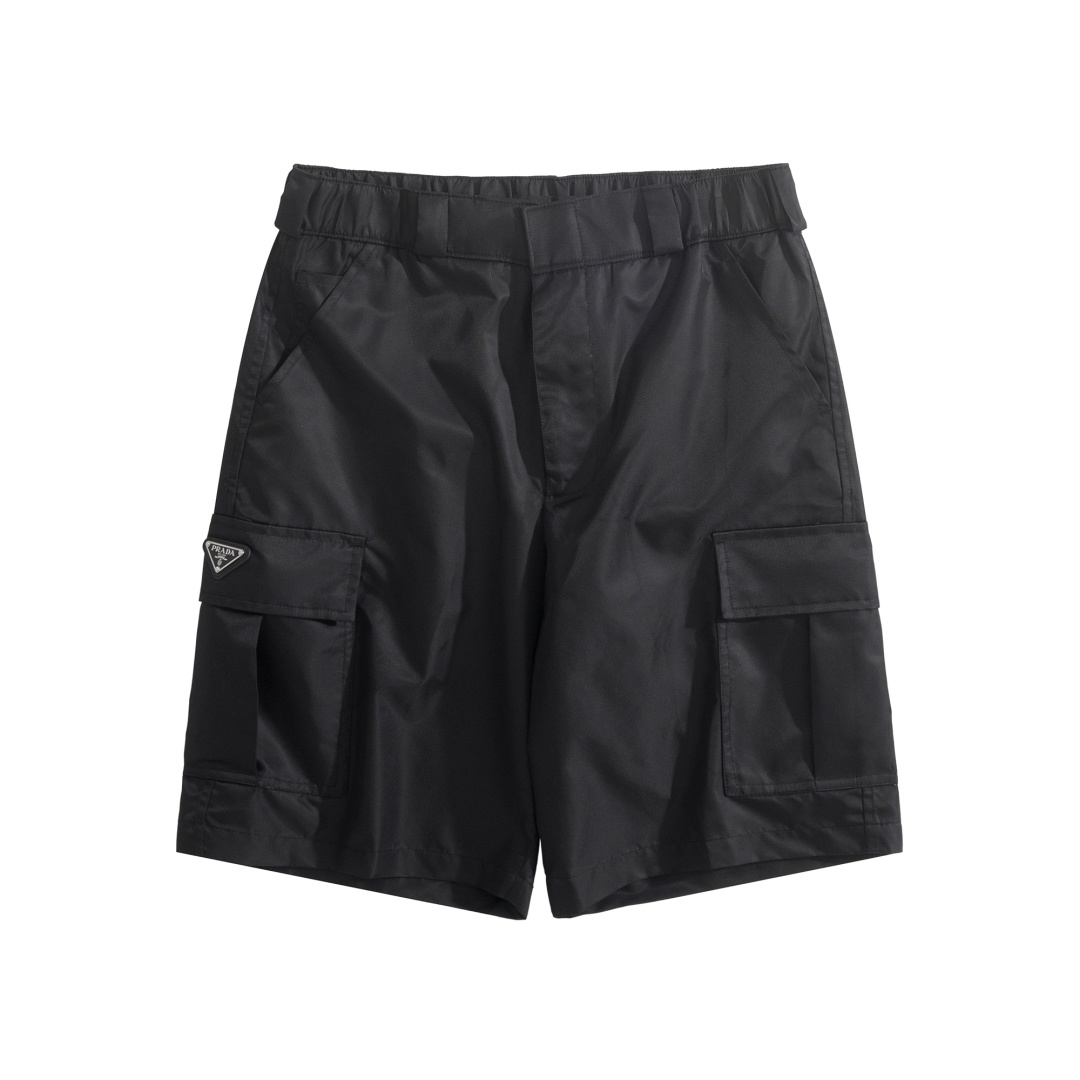 Prada Re-nylon Enamel Logo Shorts #378383