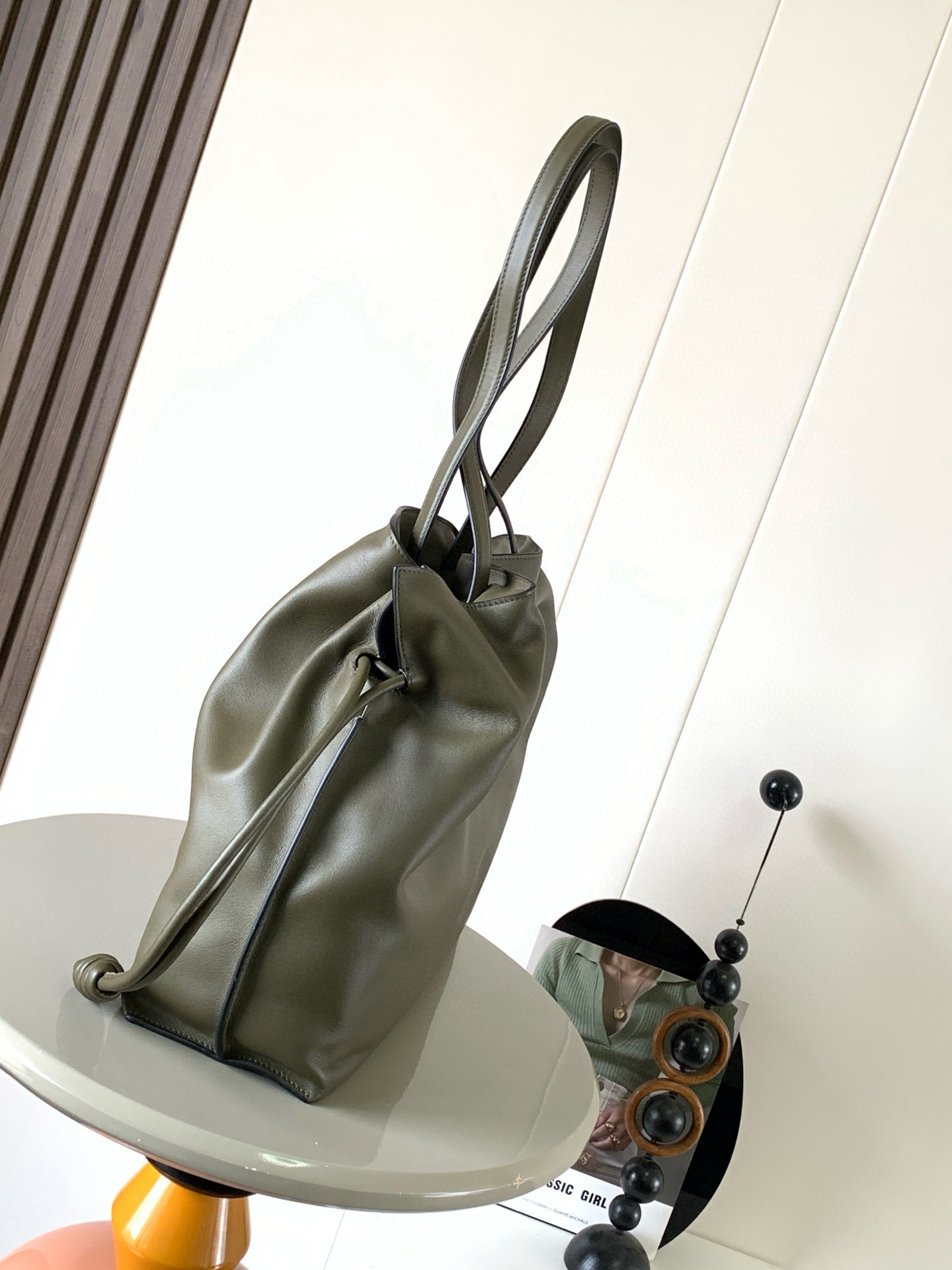 [TOP] LOEWE Flamenco Bag Cowhide Leather 38x29x14cm - Dark Green - 711 Luxury