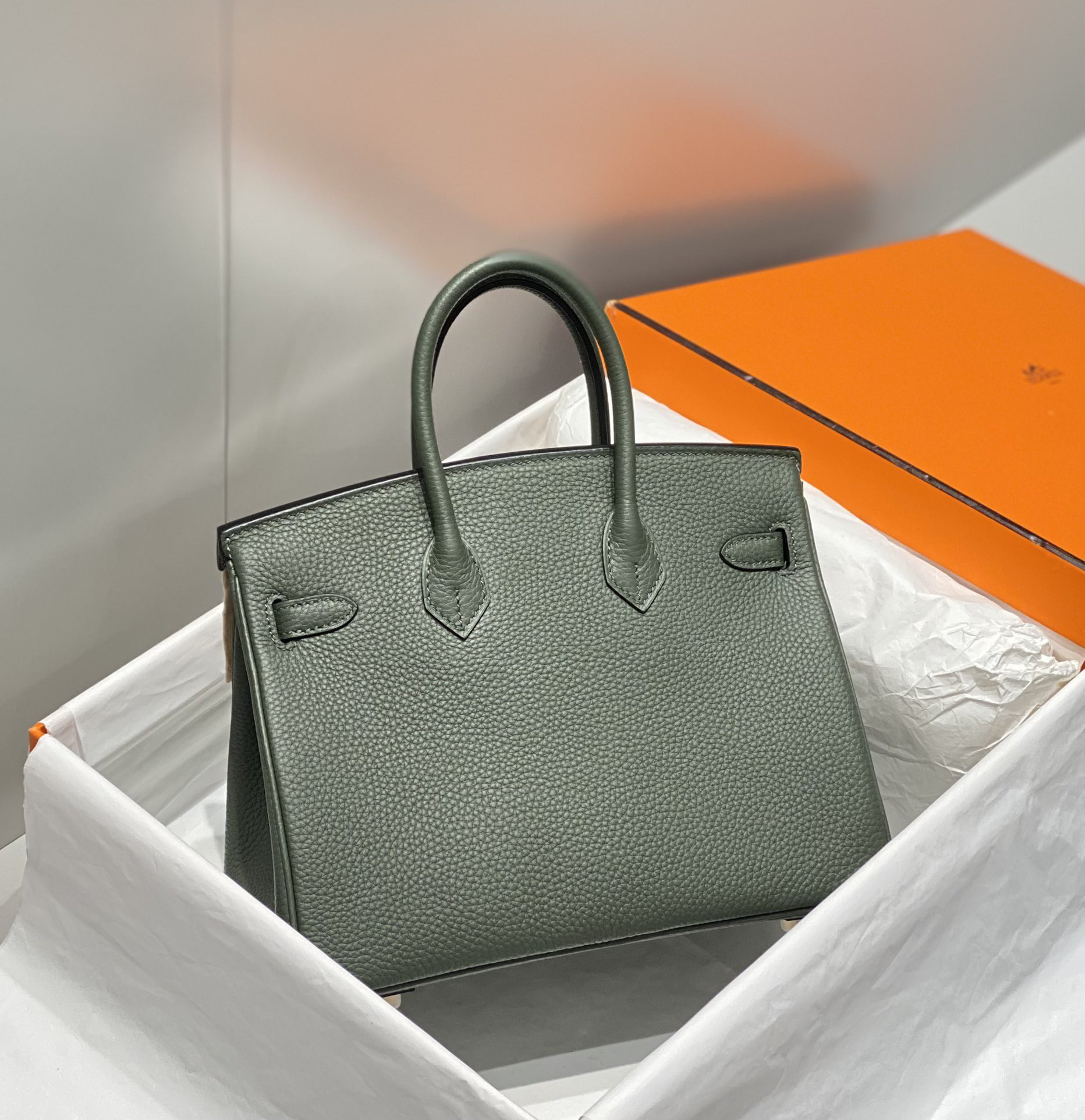 [TOP] HERMES Birkin Togo Leather 25cm - Vert Amande & GHW