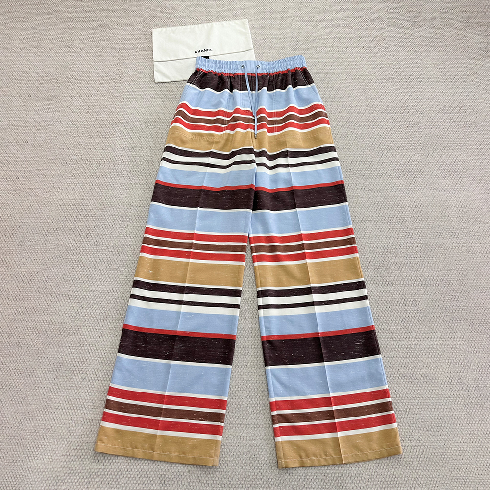 Chanel Top-Quality Version Pants Silk Blue Red Brown Beige White#389439