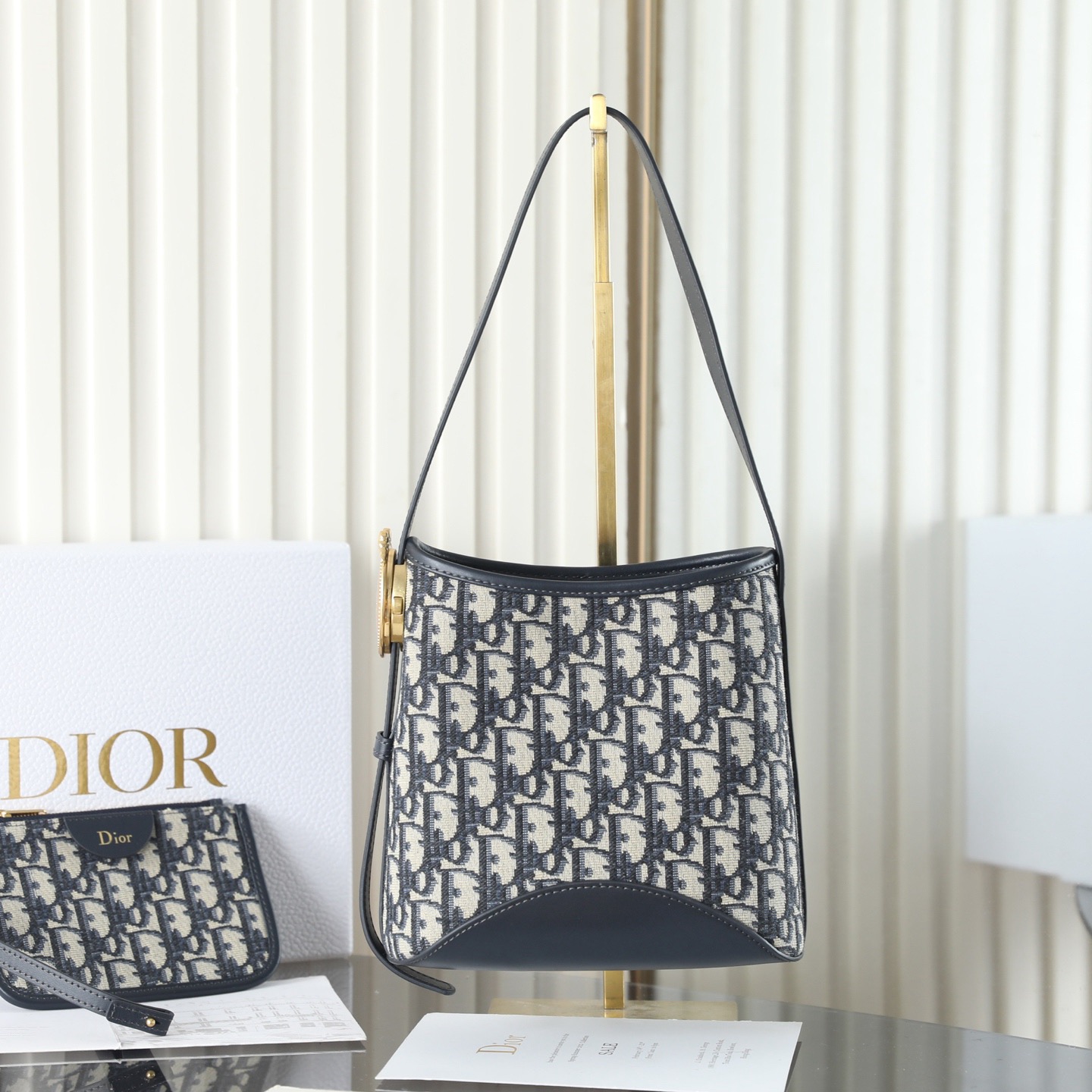 [TOP] Christian Dior Medaillon Bucket Bag 19x12.5x18cm - Navy Blue - 711 Luxury