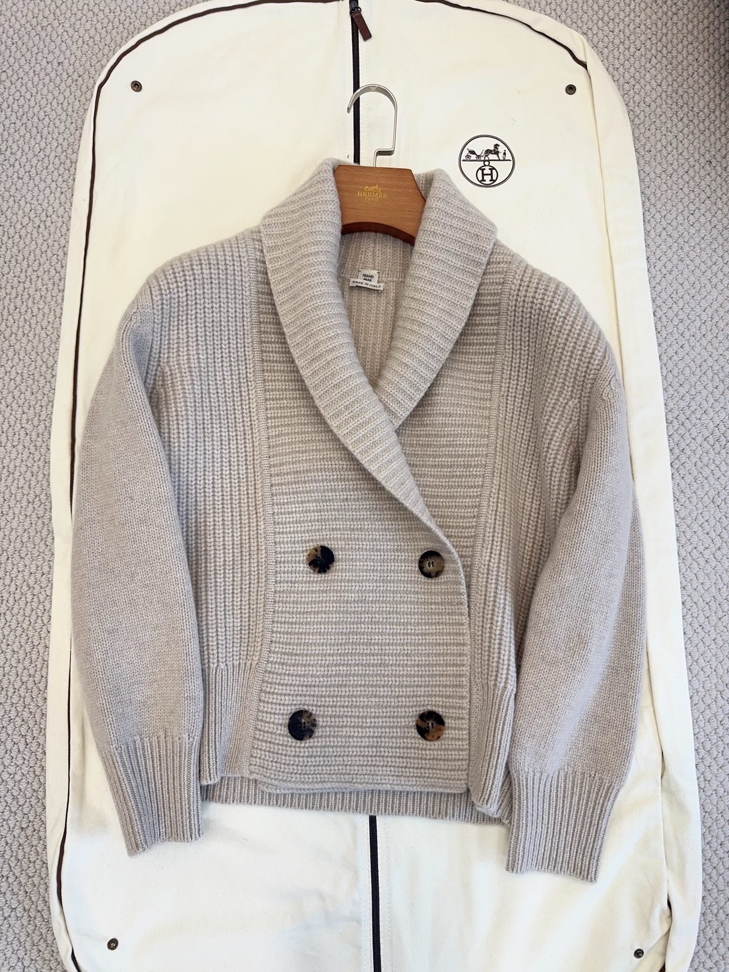 Designer Clothing Hermès Cashmere buttoned jacket #394614 View 2 | Nigo Office