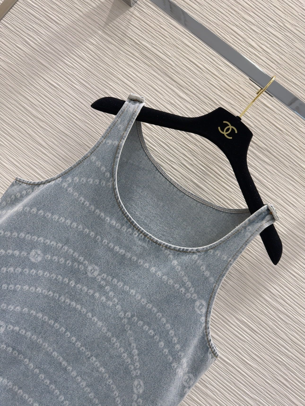 [TOP] CHANEL  Denim Vest Dress - Blue