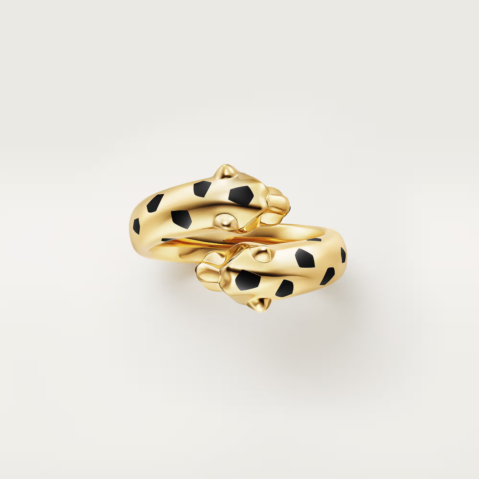 Carty Panther Motif Ring, Yellow Gold, Double Head