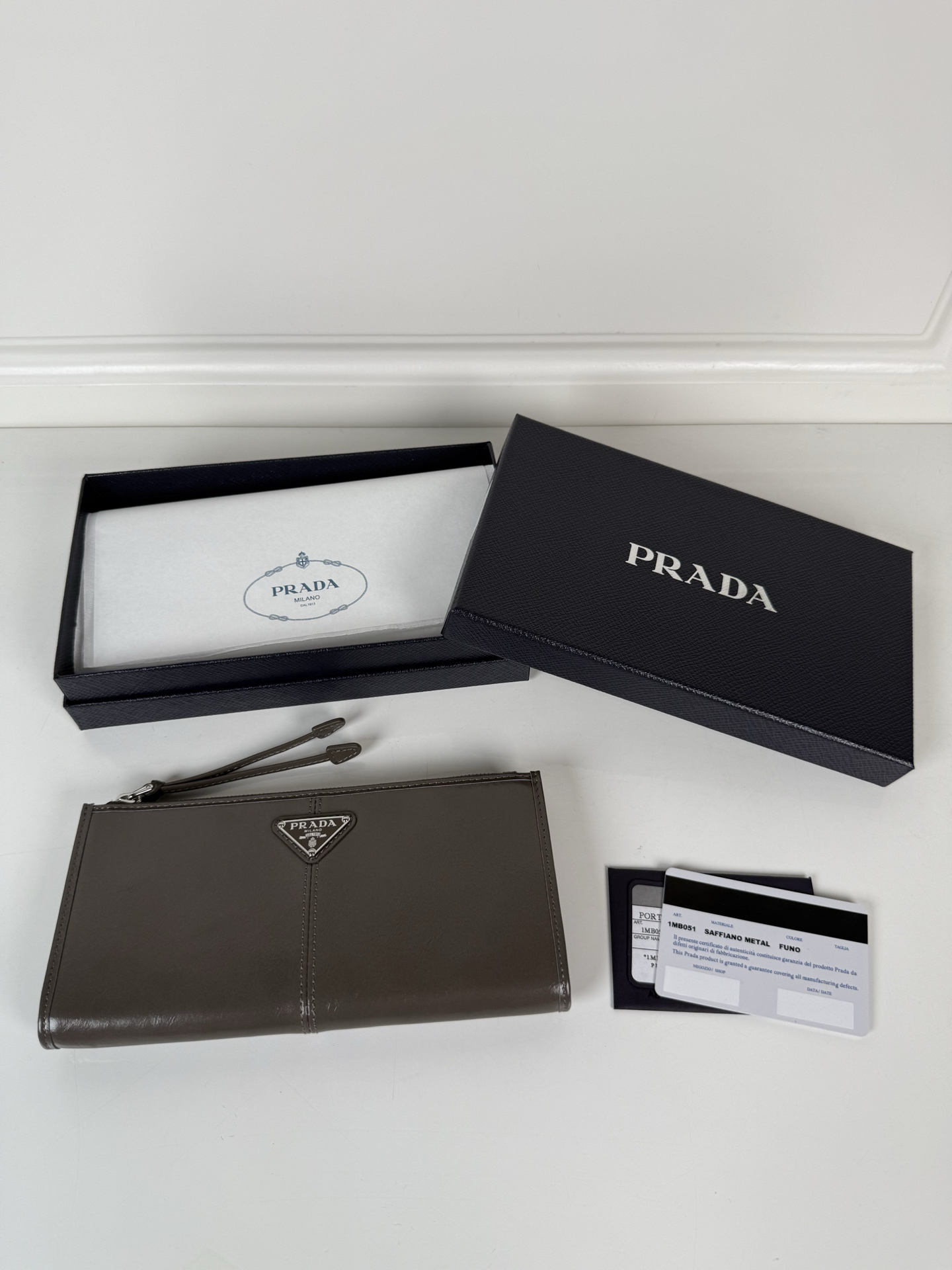 [TOP] PRADA  Wallet 20cm*10cm - Dark Grey - 711 Luxury
