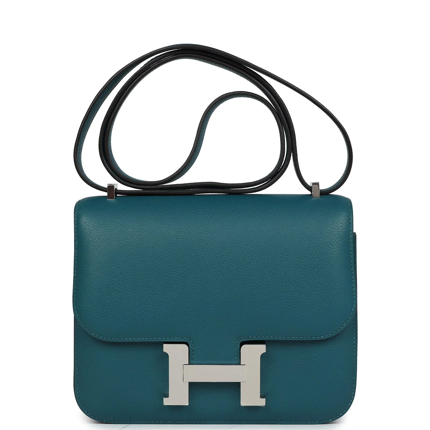 Hermes Constance Vert Bosphore Evercolor Palladium Hardware