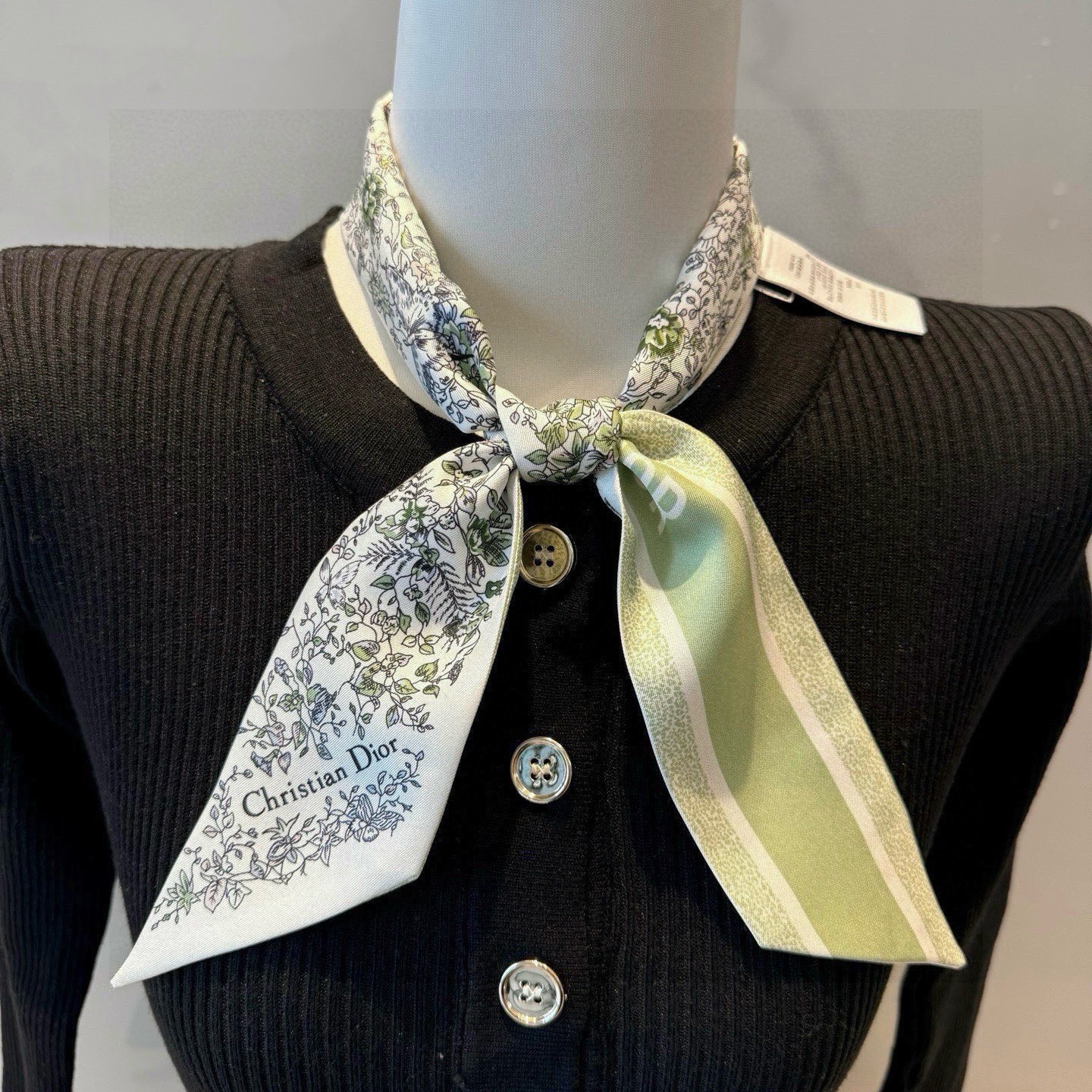 [TOP] Christian Dior Twilly Scarf - Green - 711 Luxury