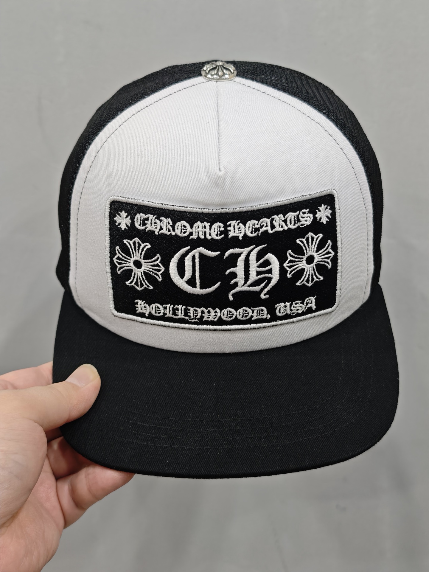 Chrome Hearts Men's Women's Black Letter Embroidered Hip Hop Baseball Cap Casual Duck Tongue Hat #76461