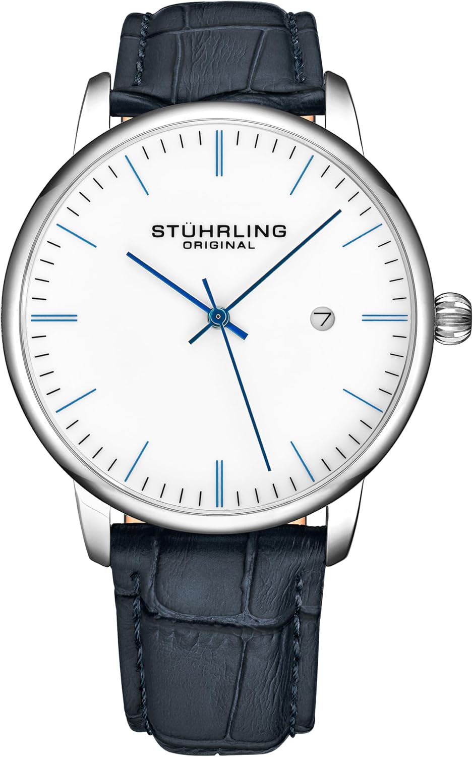 Stuhrling Original Men’s Watch Black Dial Dress Watch 40mm, Ultra Slim Mens Watch Black Leather Strap, Quartz Analog Men’s Wrist Watch, Classic Minimalist Watch for Men