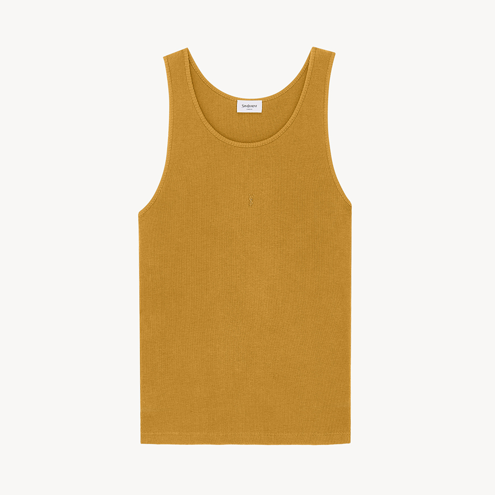 Saint Laurent CASSANDRE Tank Top in Ribbed Cotton Jersey #382618