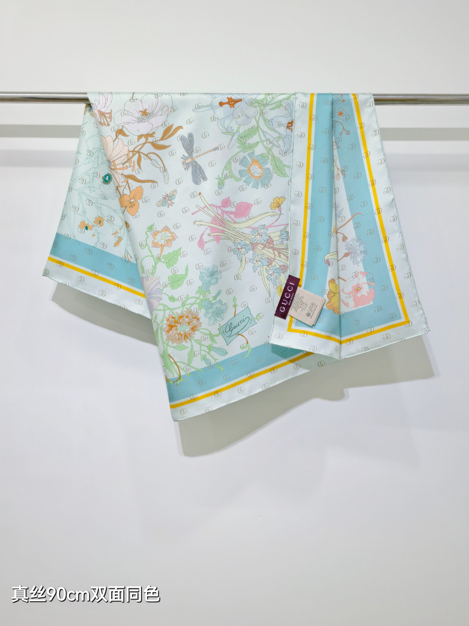 [TOP] GUCCI Silk Scarf 90×90 cm - Green - 711 Luxury
