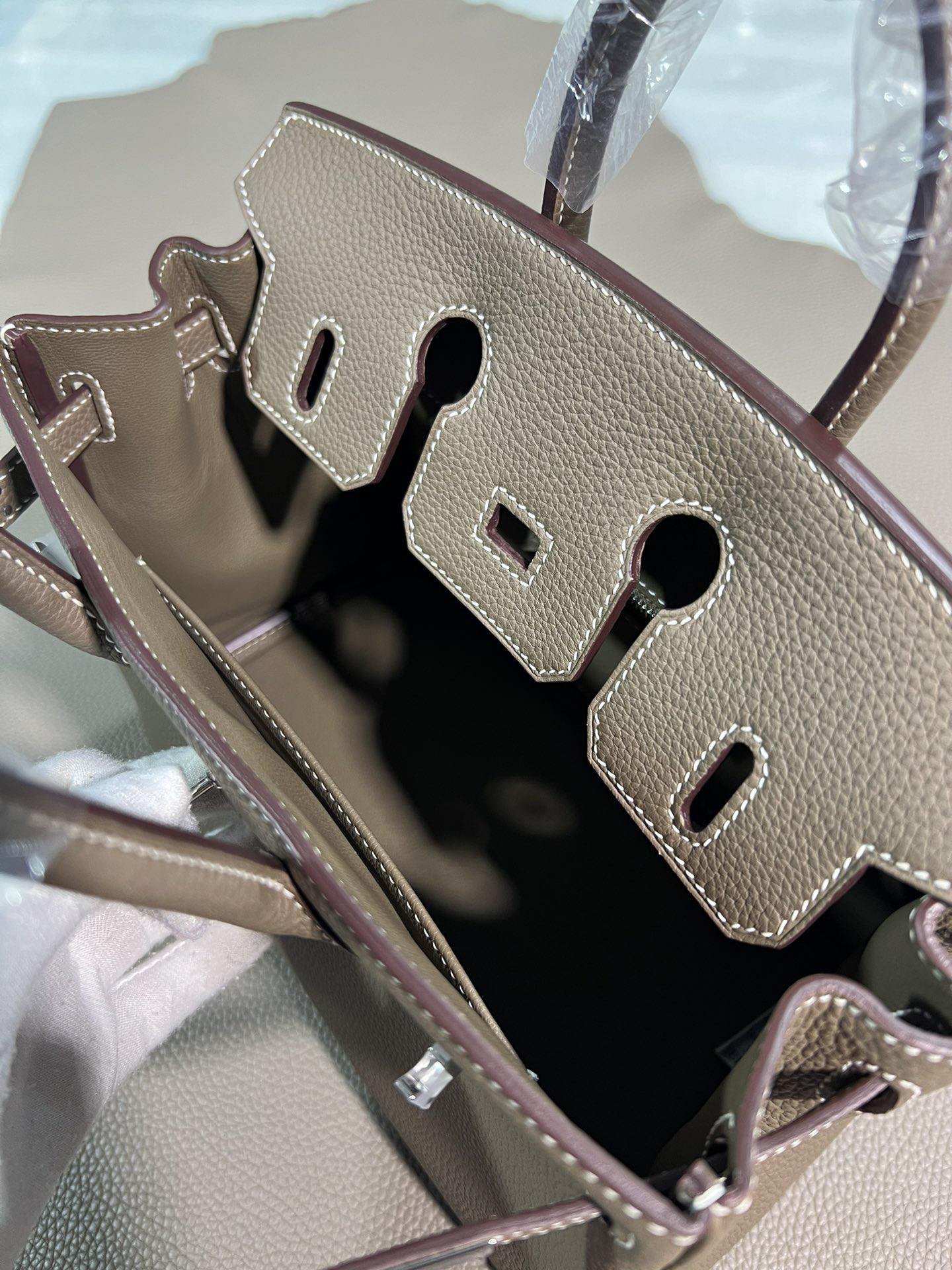 [TOP] HERMES Birkin Togo Leather 25cm - Etoupe & GHW