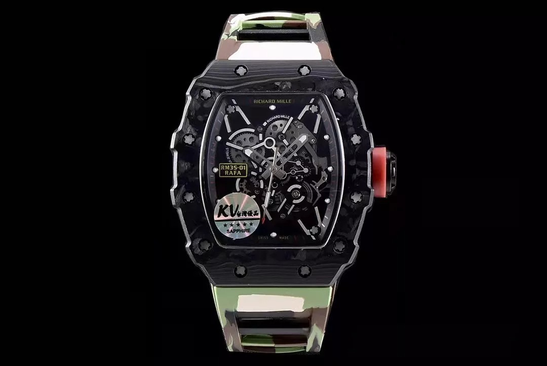 RM 35-01 Black Camouflage Strap 42mm