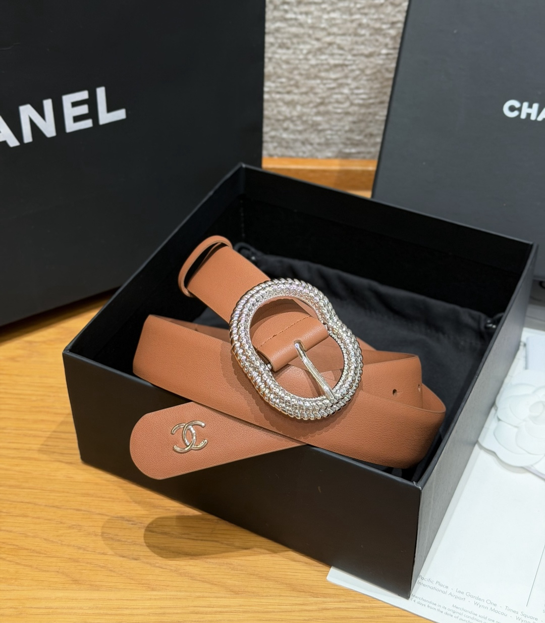 [TOP] CHANEL Cowhide Belt 3 cm - Caramel - 711 Luxury