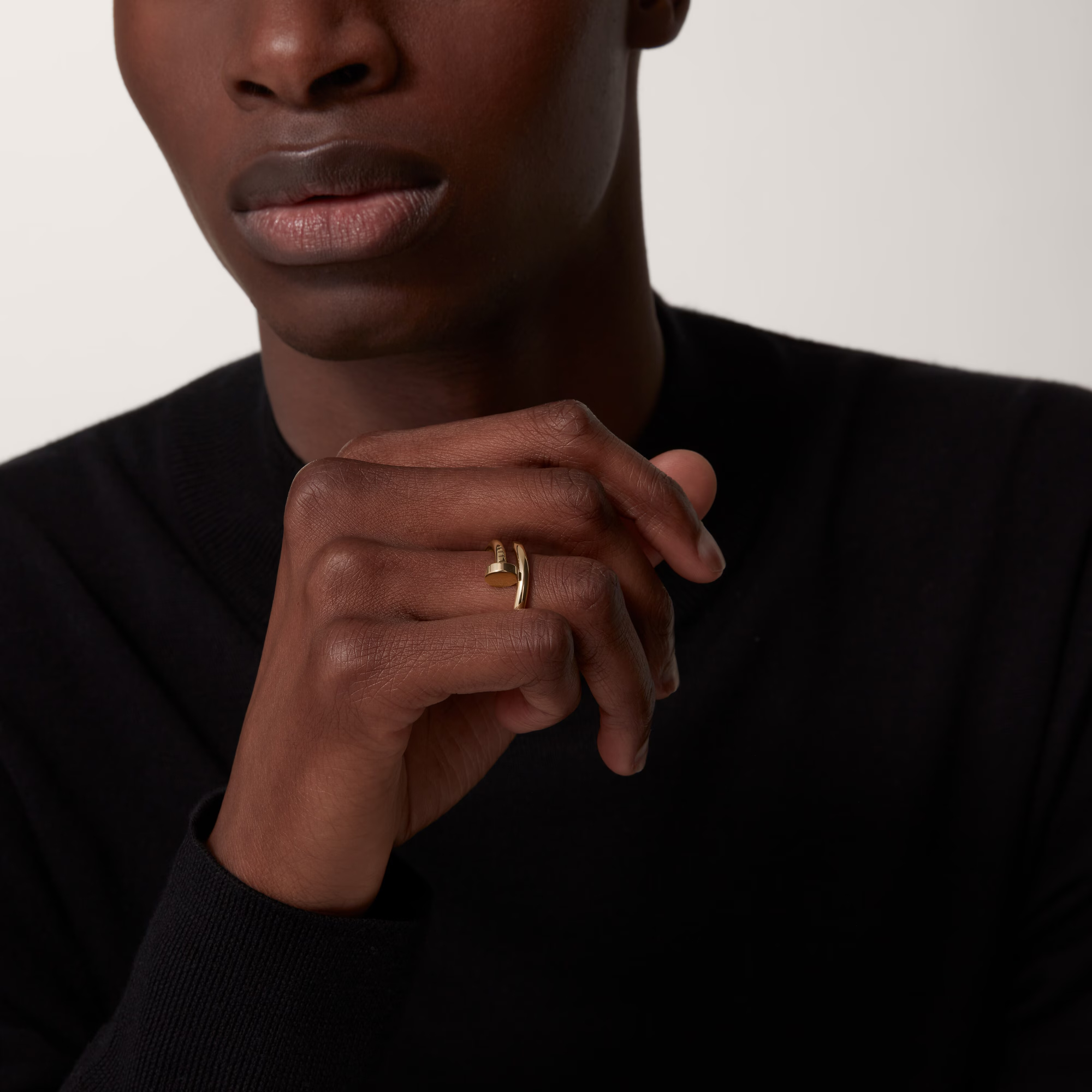 Carty Nails Solo Trace Ring, Yellow Gold  ,Medium Model