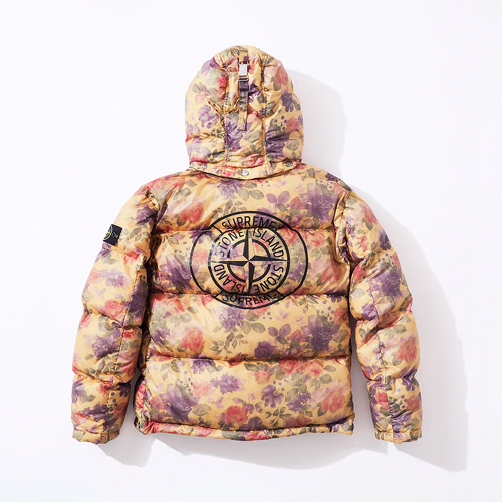 Designer Clothing Supreme x Stone Island Lamy Cover Stampato Puffy Jacket #378309 View 2 | Nigo Office