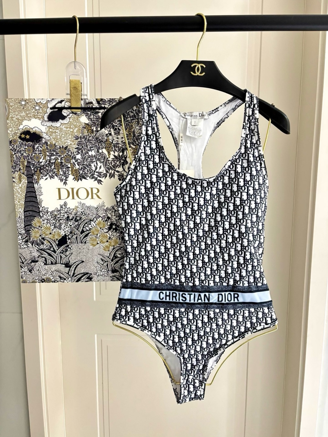 [TOP] Christian Dior One-Piece Swimsuit - White and Black - 711 Luxury