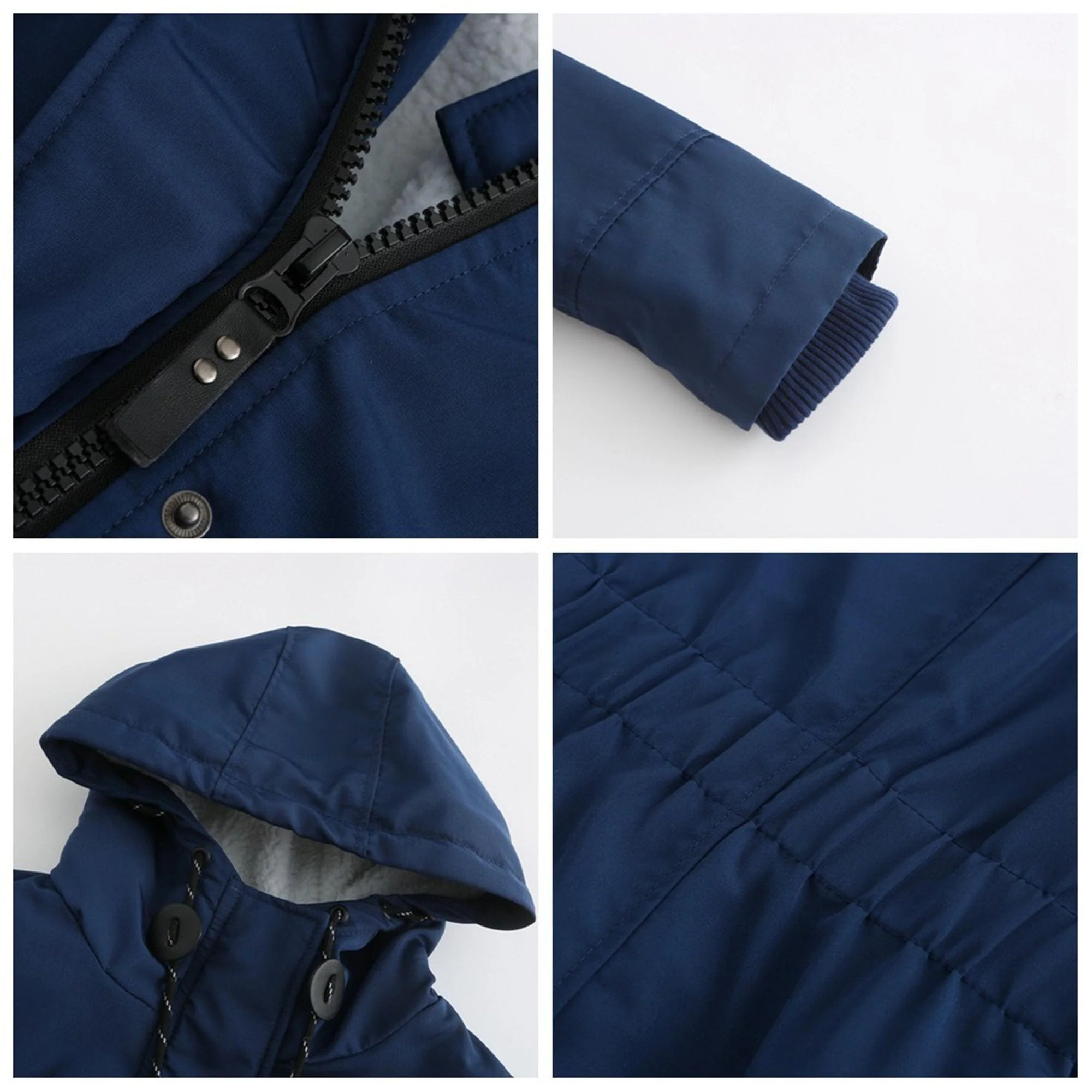 DGHM-JLMY 1/2 Pack Women's Windproof Waterproof Cotton Coats Fashion Warm Hooded Outerwear Solid Thick Fleece Jacket
