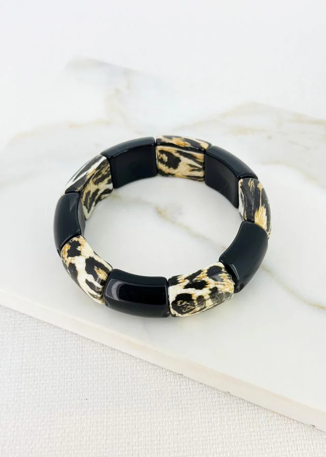 Leopard Print Elasticated Bracelet (2 Colours)