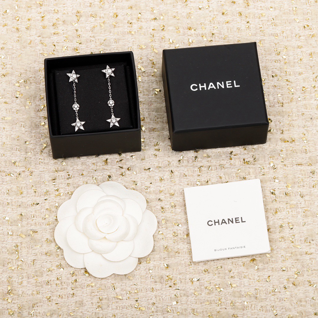 [TOP] CHANEL Earrings - Silver
