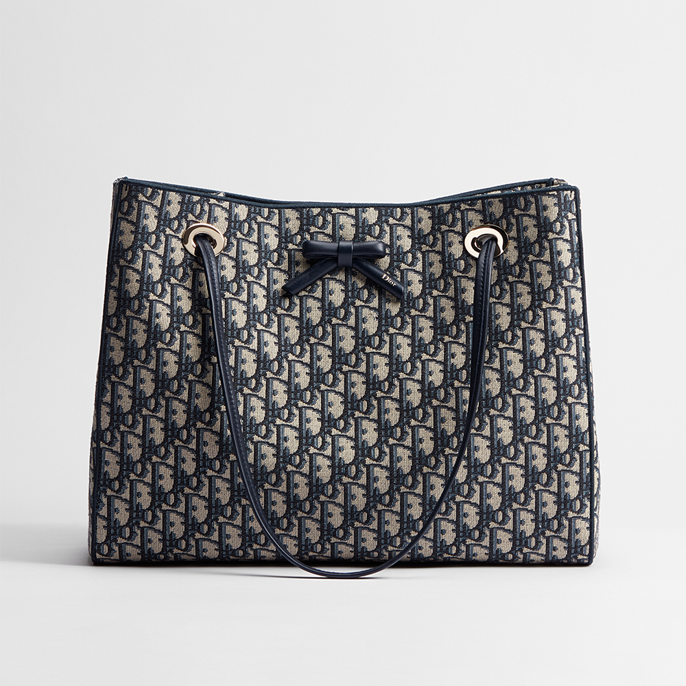 DIOR Medium Dior Promenade Shopping Bag Blue Dior Oblique Jacquard #376637