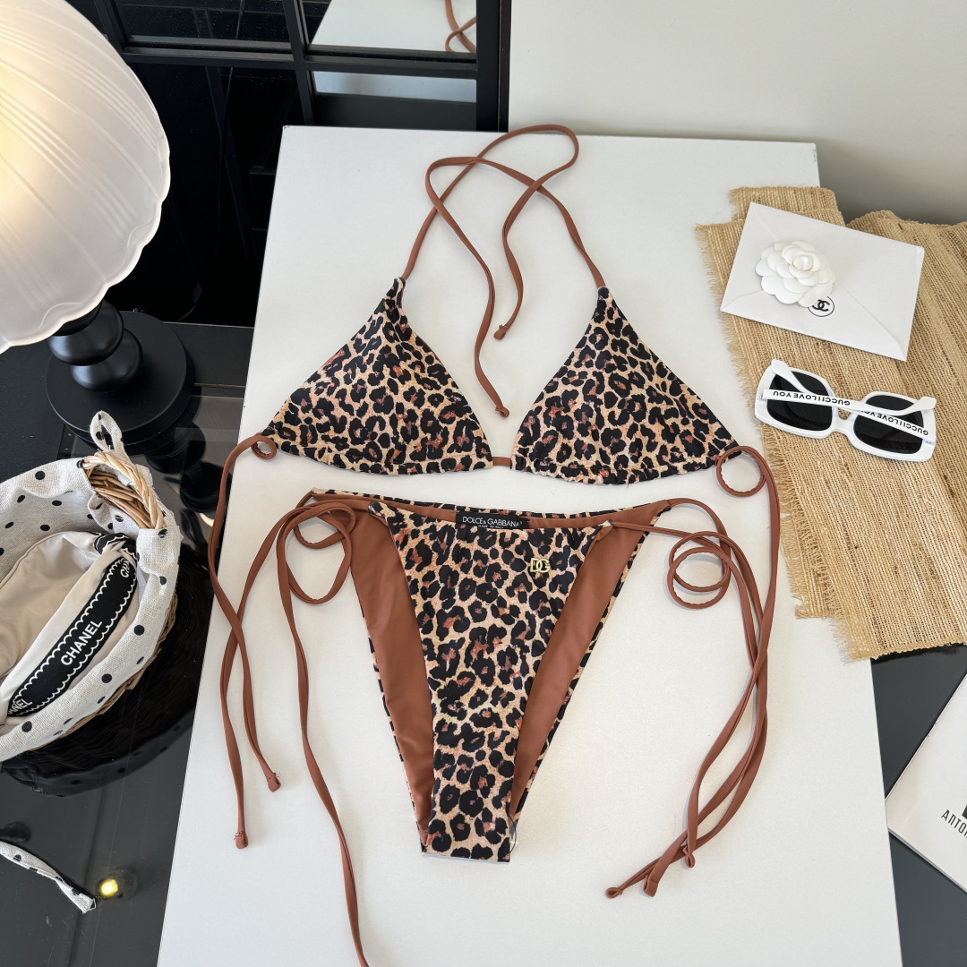 [TOP] Dolce & Gabbana DG Bikini Swimsuit - Brown - 711 Luxury