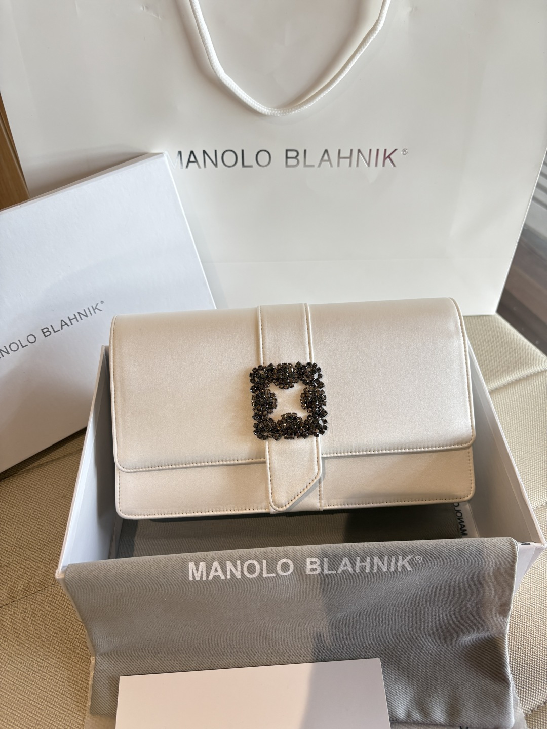 [TOP] MANOLO BLAHNIK Bag 12*24*6cm - White - 711 Luxury