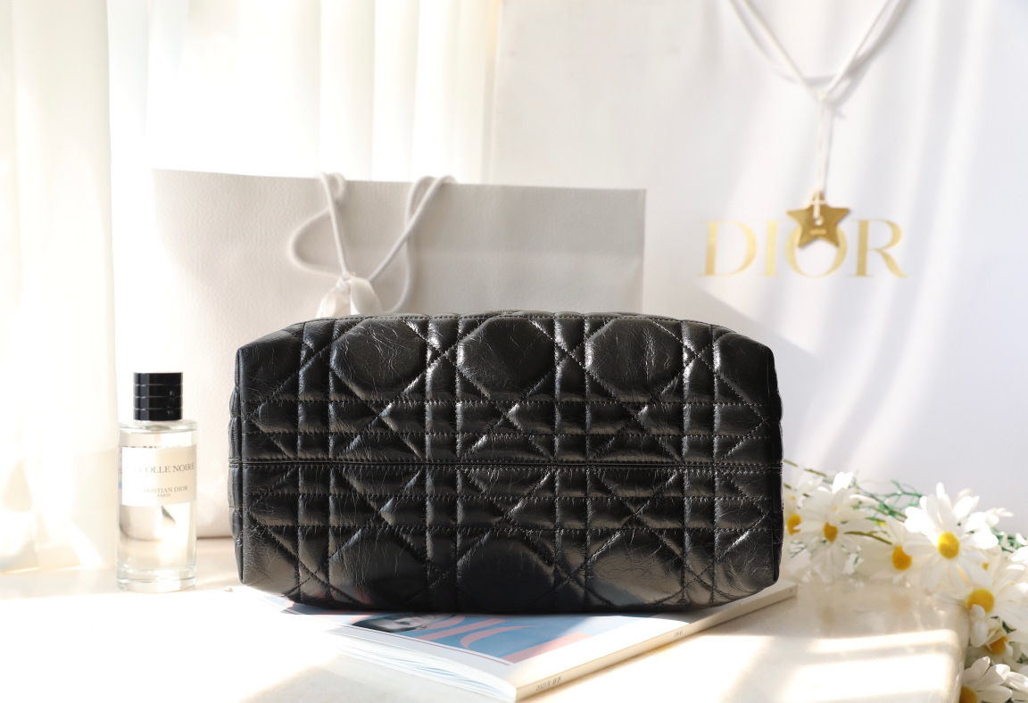 [TOP] Christian Dior Toujours Bag Calfskin Medium 28.5x21.5x19cm - Black