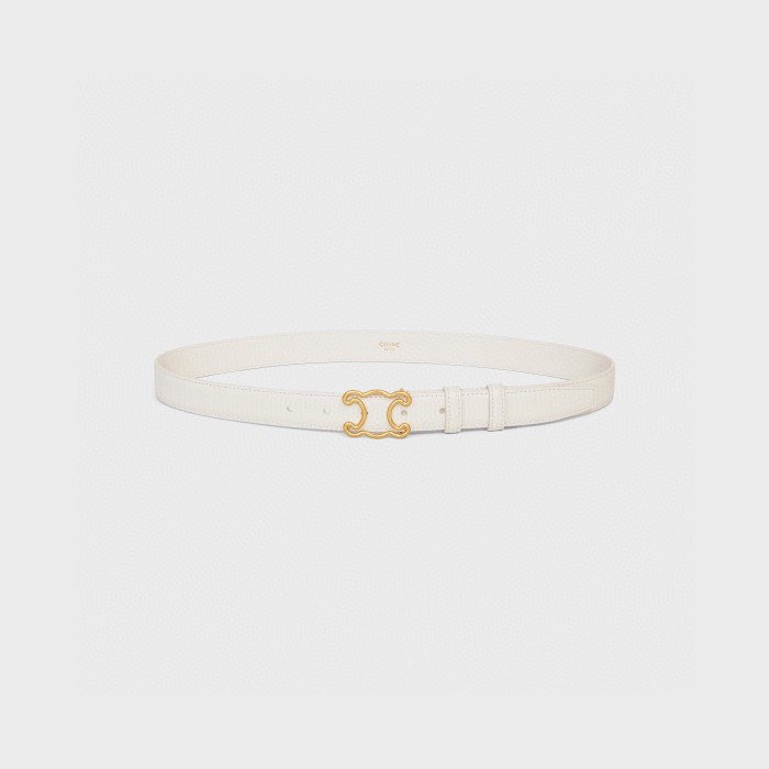 [TOP] CELINE Belt Calfskin 2.5cm - White - 711 Luxury