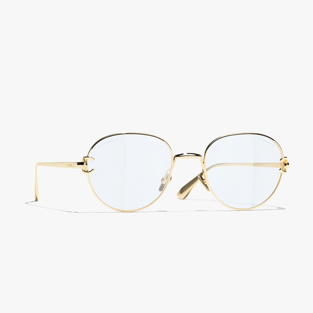 Chanel blue Sunglasses CHANEL Eyewear Pantos Blue Light Glasses Metal #389084 | Nigo Office