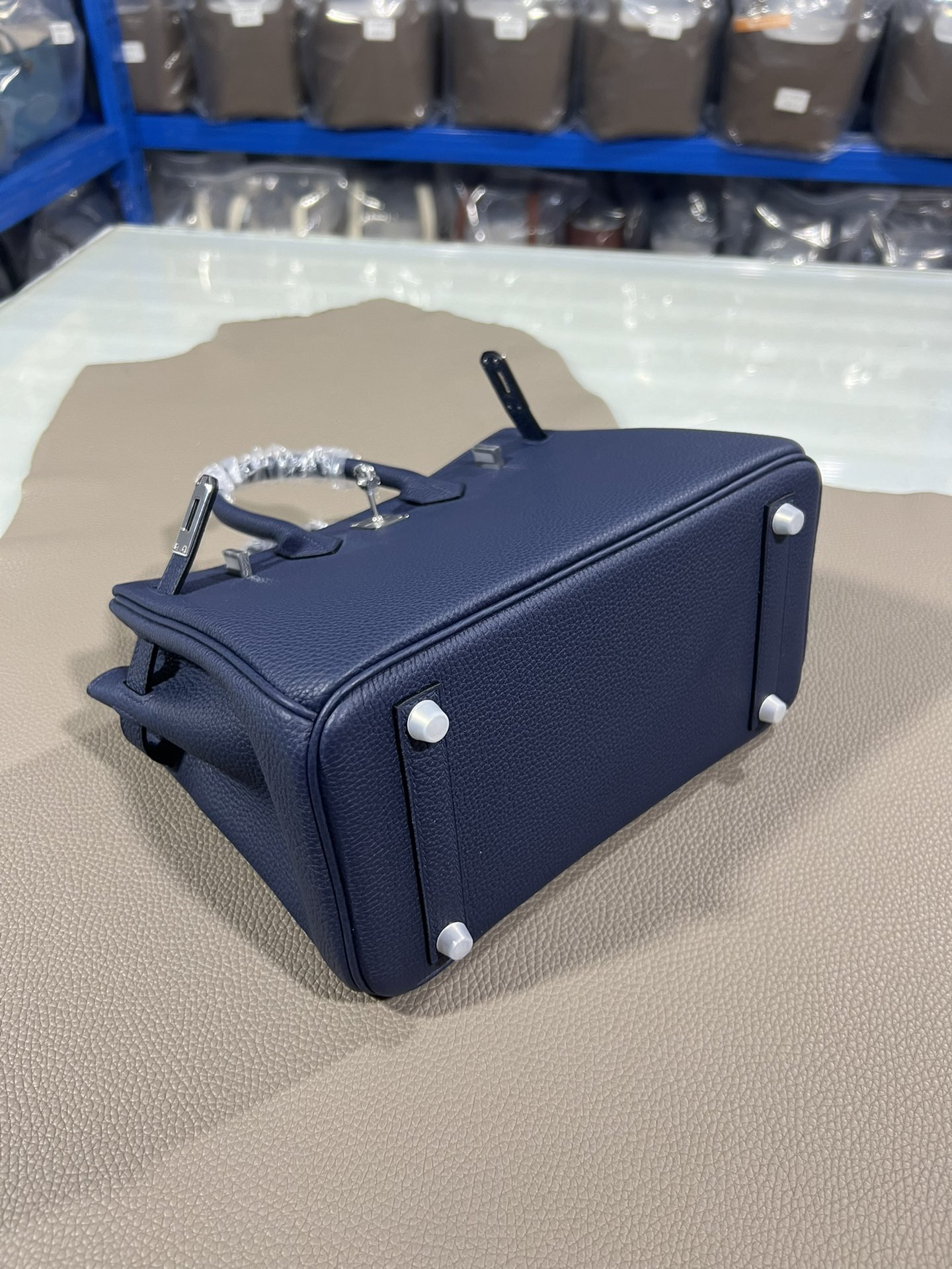 [TOP] HERMES Birkin Togo Leather 25cm - Bleu Indigo & SHW