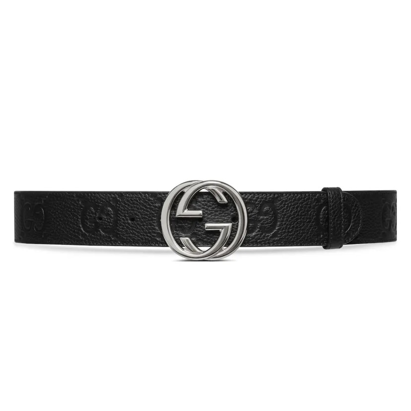 [TOP] GUCCI GG Belt Calfskin 4.0cm - Black - 711 Luxury