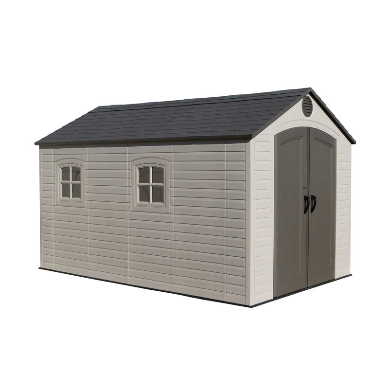 8' wide x 12.5' ​​deep plastic storage shed