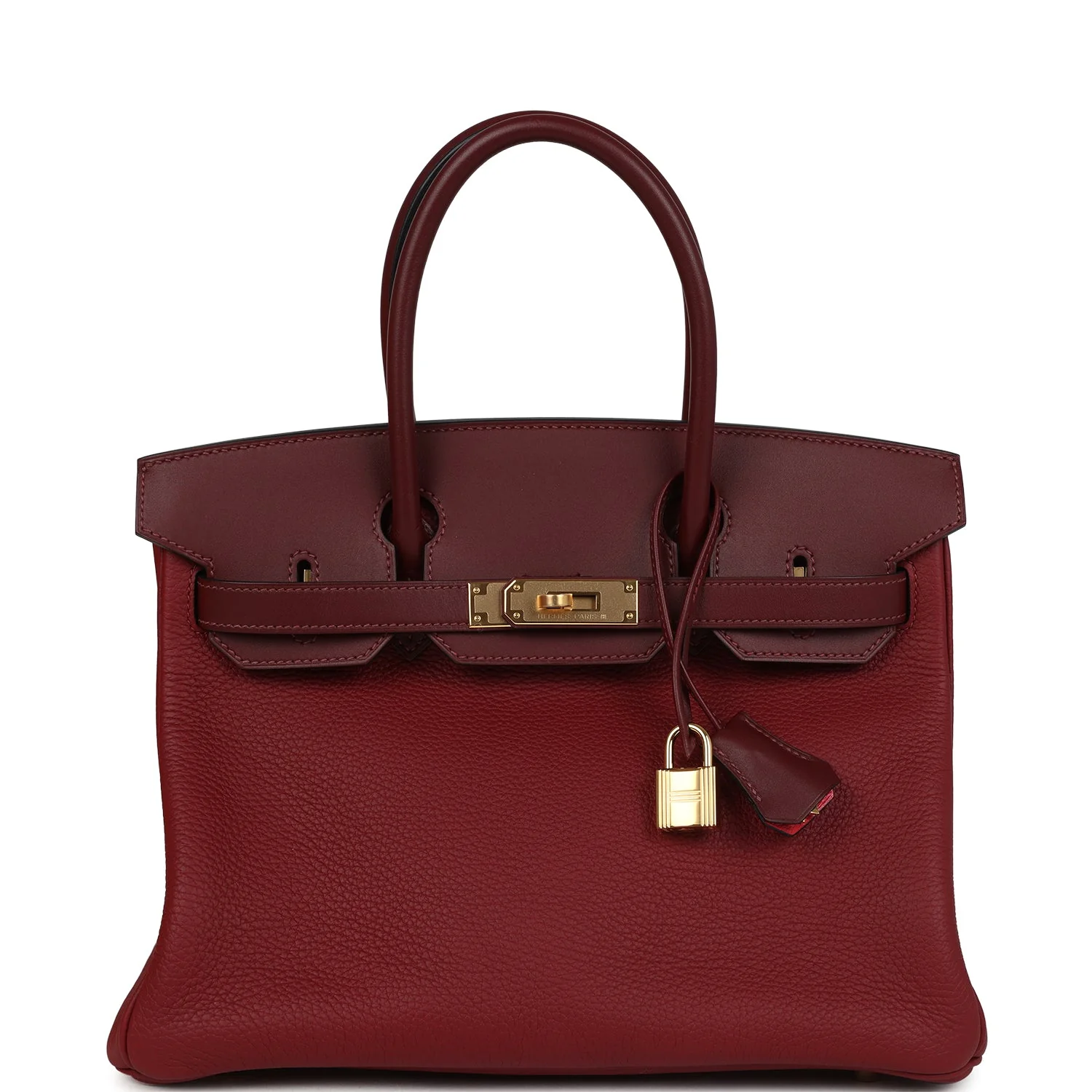 Hermes BirkinRouge H Verso Sombrero and Clemence Touch Gold Hardware