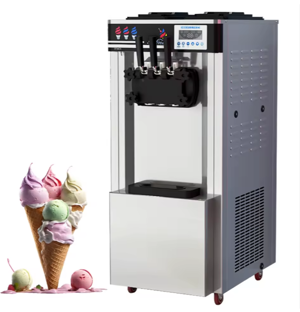 Vertical Commercial Three-Color Ice Cream Machine - Three Flavors--0.61CBM