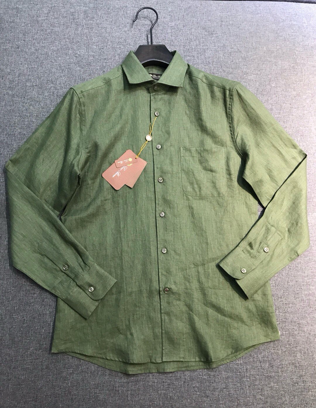Loro Piana green Clothing Loro Piana André Shirt Linen Green Landscape Shirts #394390 View 2 | Nigo Office