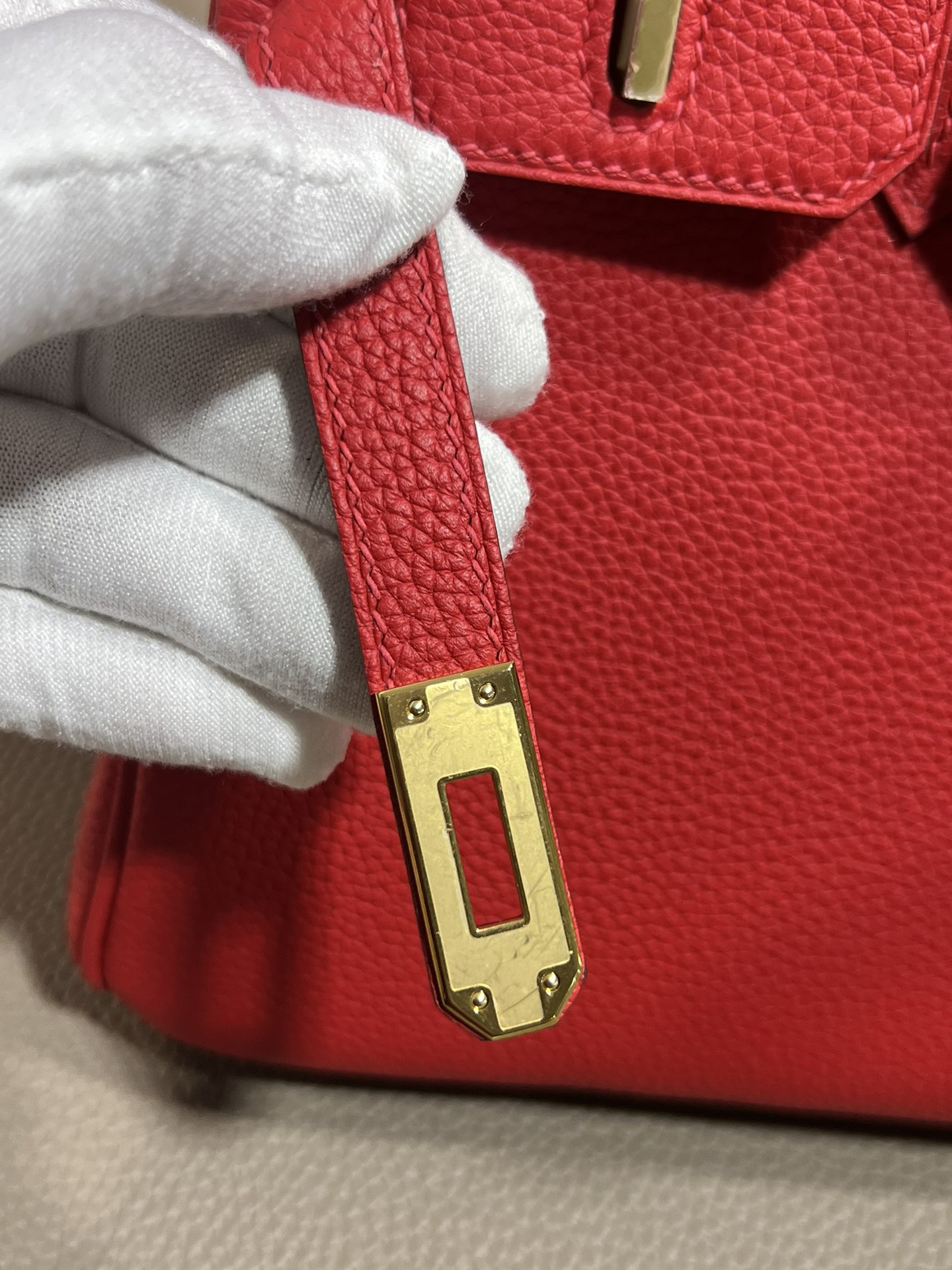 [TOP] HERMES Birkin Togo Leather 25cm - Rouge Casaque & GHW